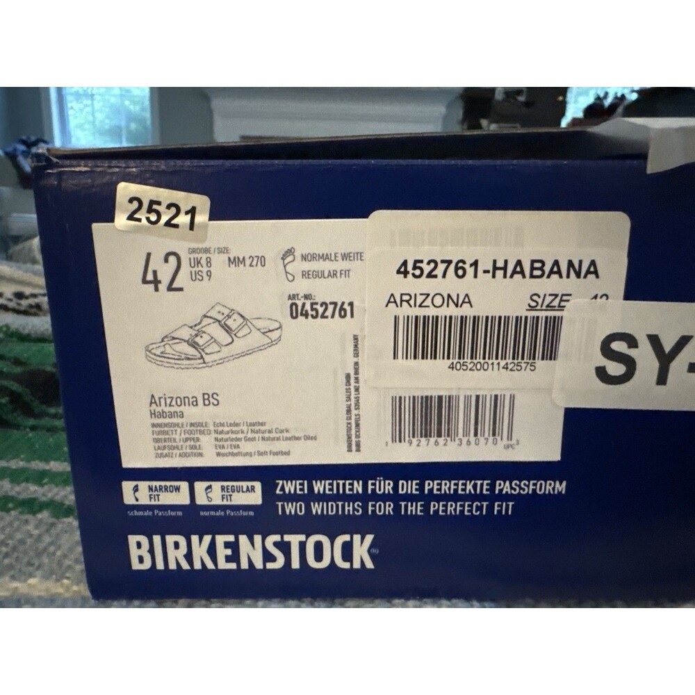 Men’s Size 9 Birkenstock Arizona Soft Footbed Habana Oiled Leather 0452761 NIB - Picture 8 of 8